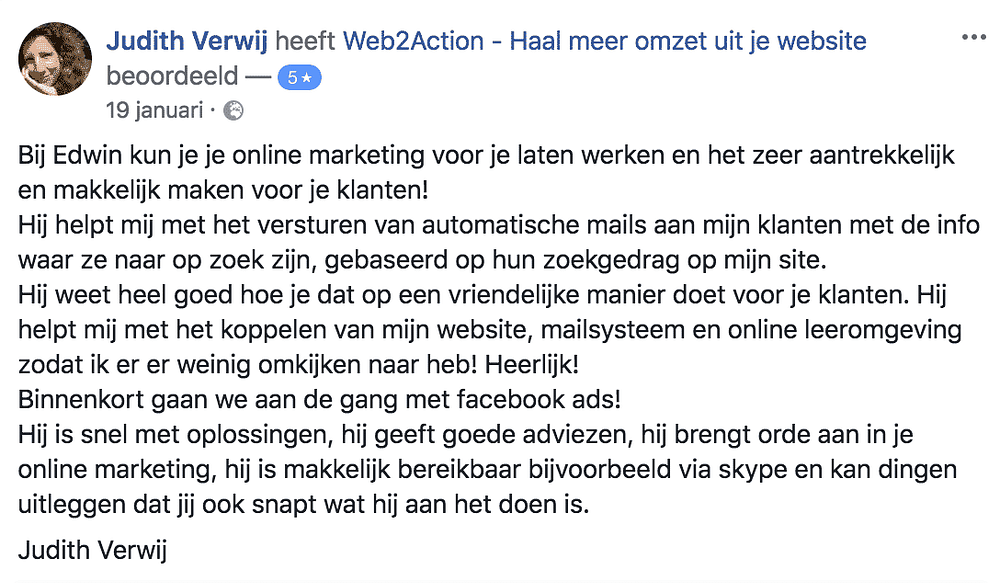 Review Judith over onze samenwerking
