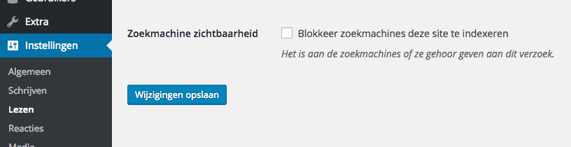 zoekmachine vindbaarheid instellen wordpress website