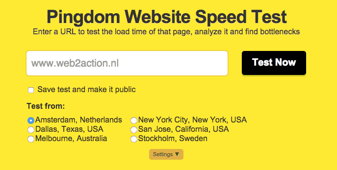 pingdom website speed test